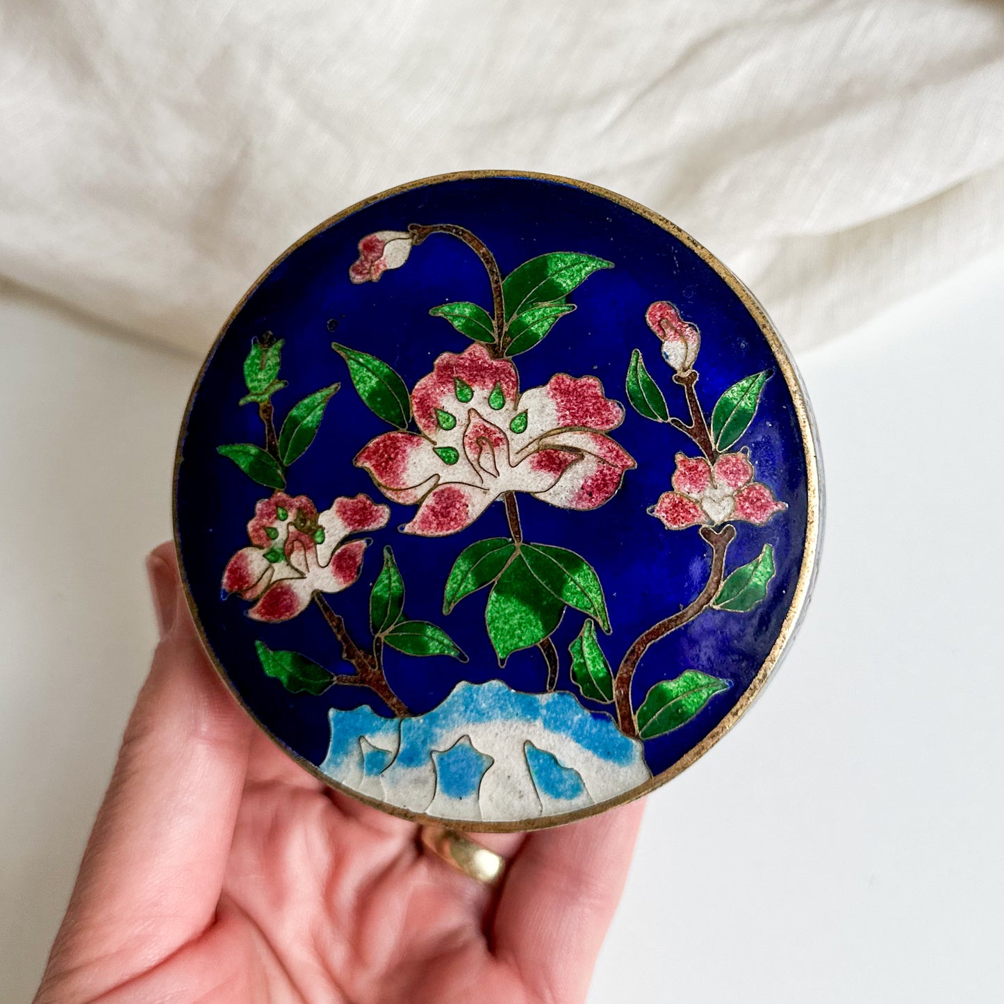 Cloisonné Brass Lidded Box