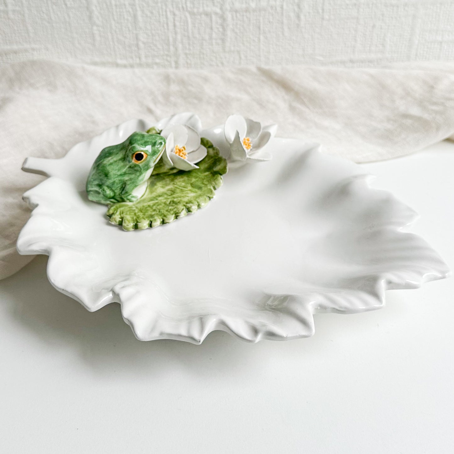 Italian Ceramic Dish with Frog