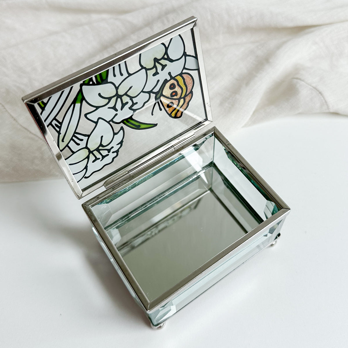 Bevelled Glass Jewellery Box