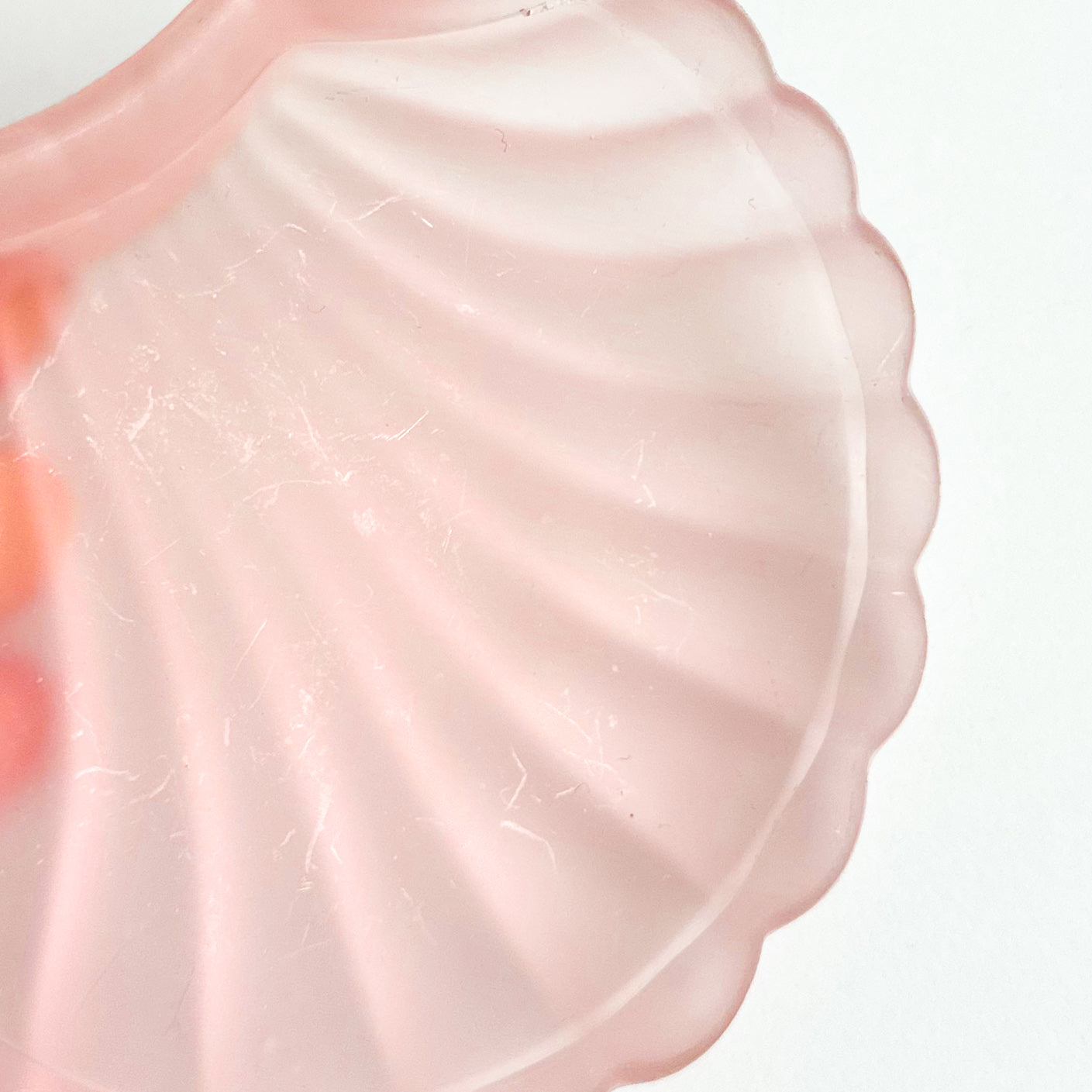 Pair of Pink Glass Shell Dishes