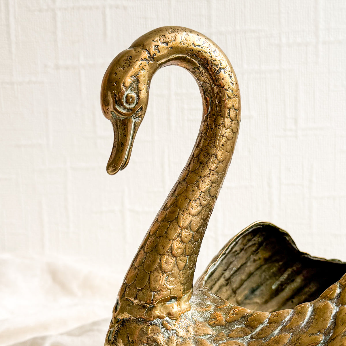 Brass Swan Planter