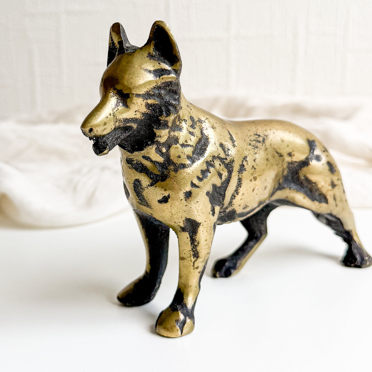 Heavy Brass Dog Figurine