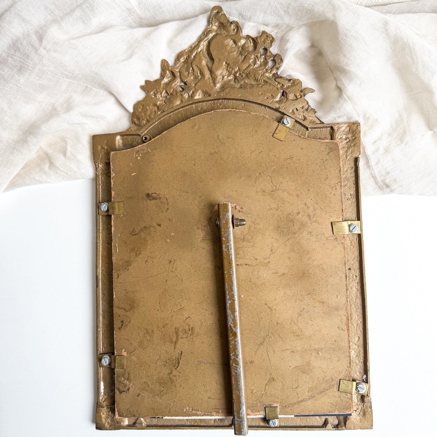 Ornate Brass Table Mirror