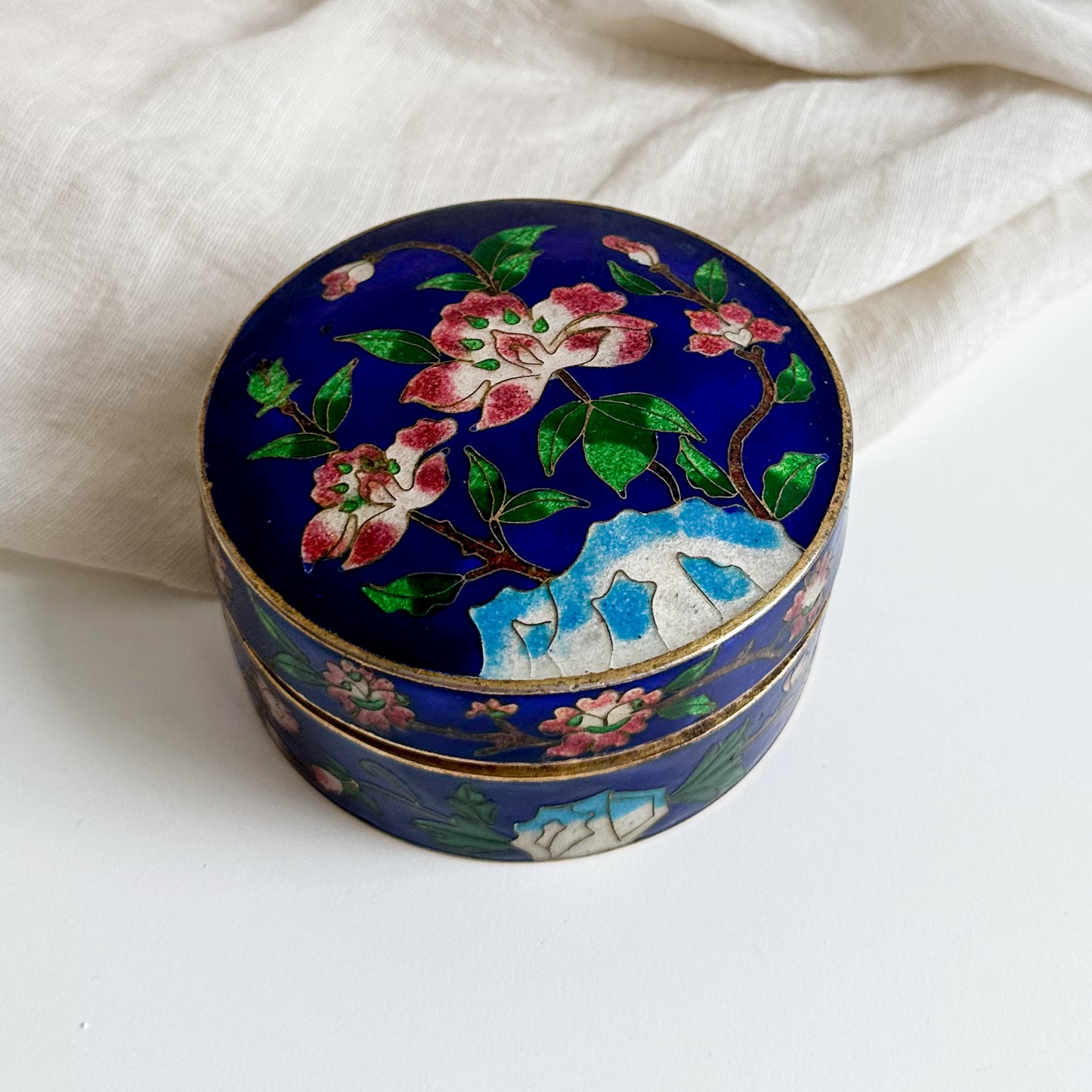 Cloisonné Brass Lidded Box