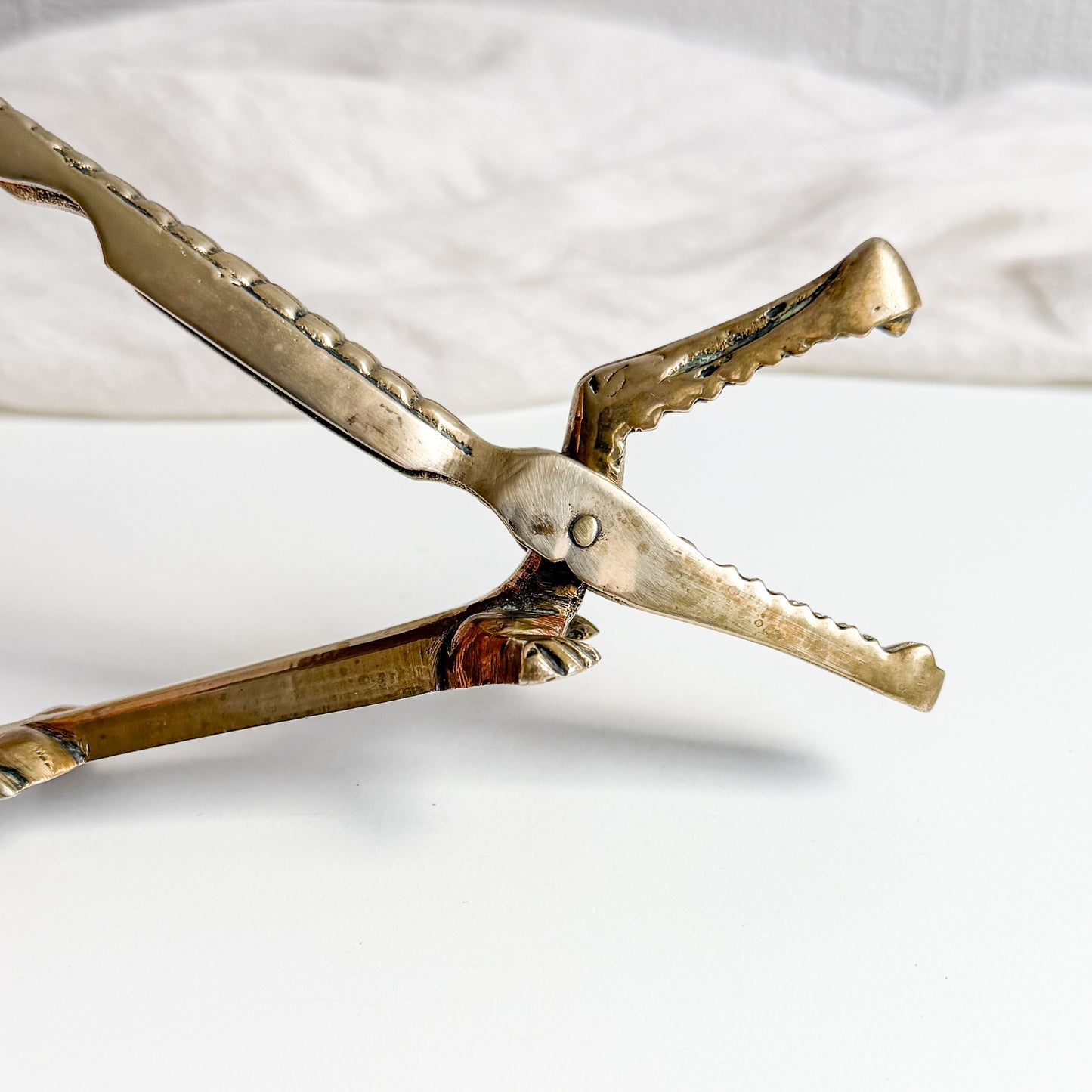 Vintage Brass Alligator Nutcracker