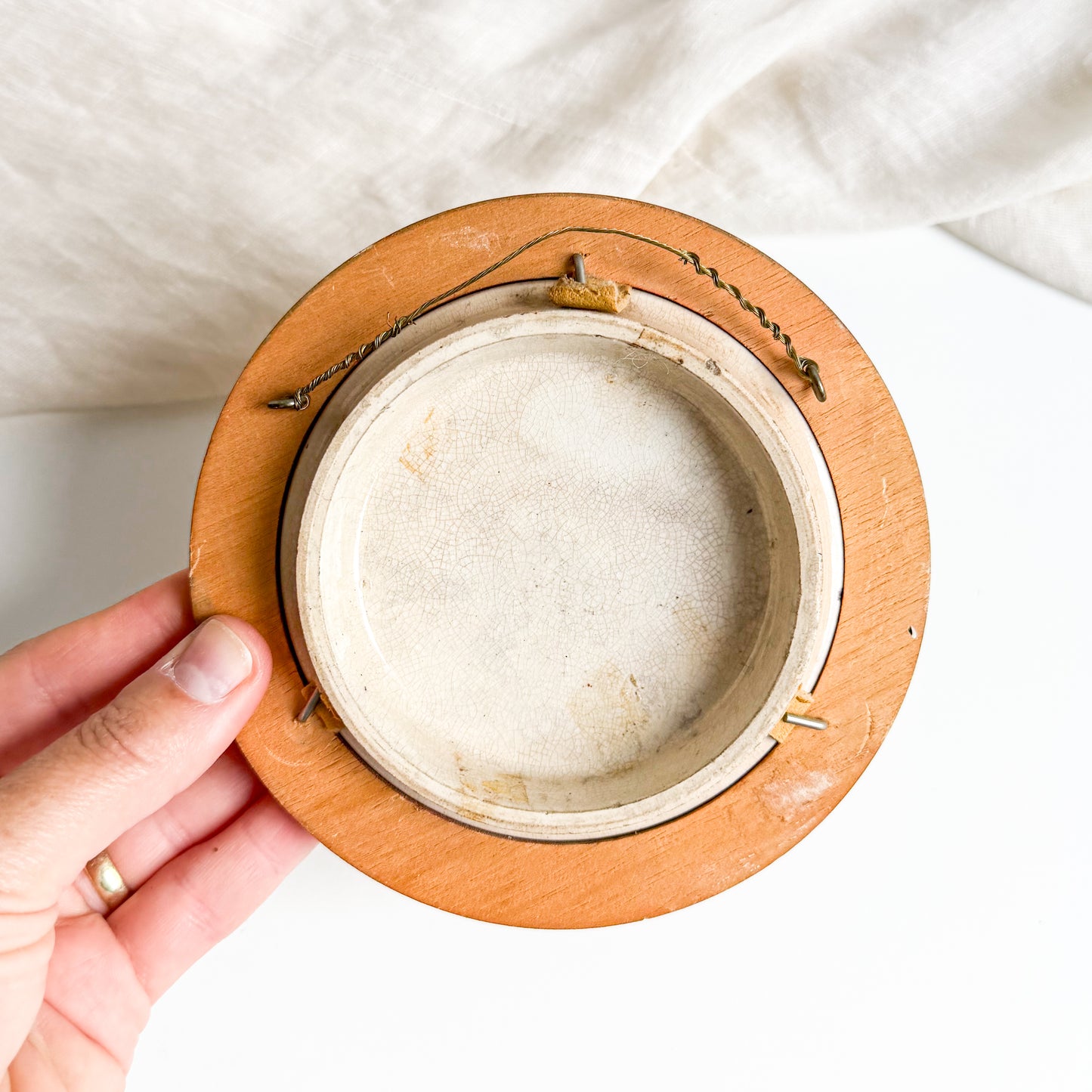 Framed Prattware Pot Lid