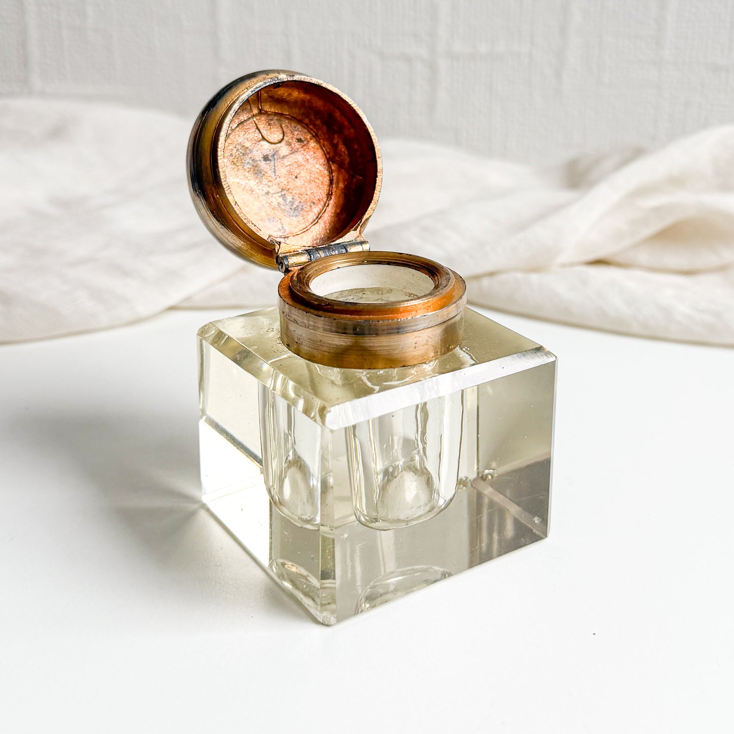 Antique Crystal Inkwell