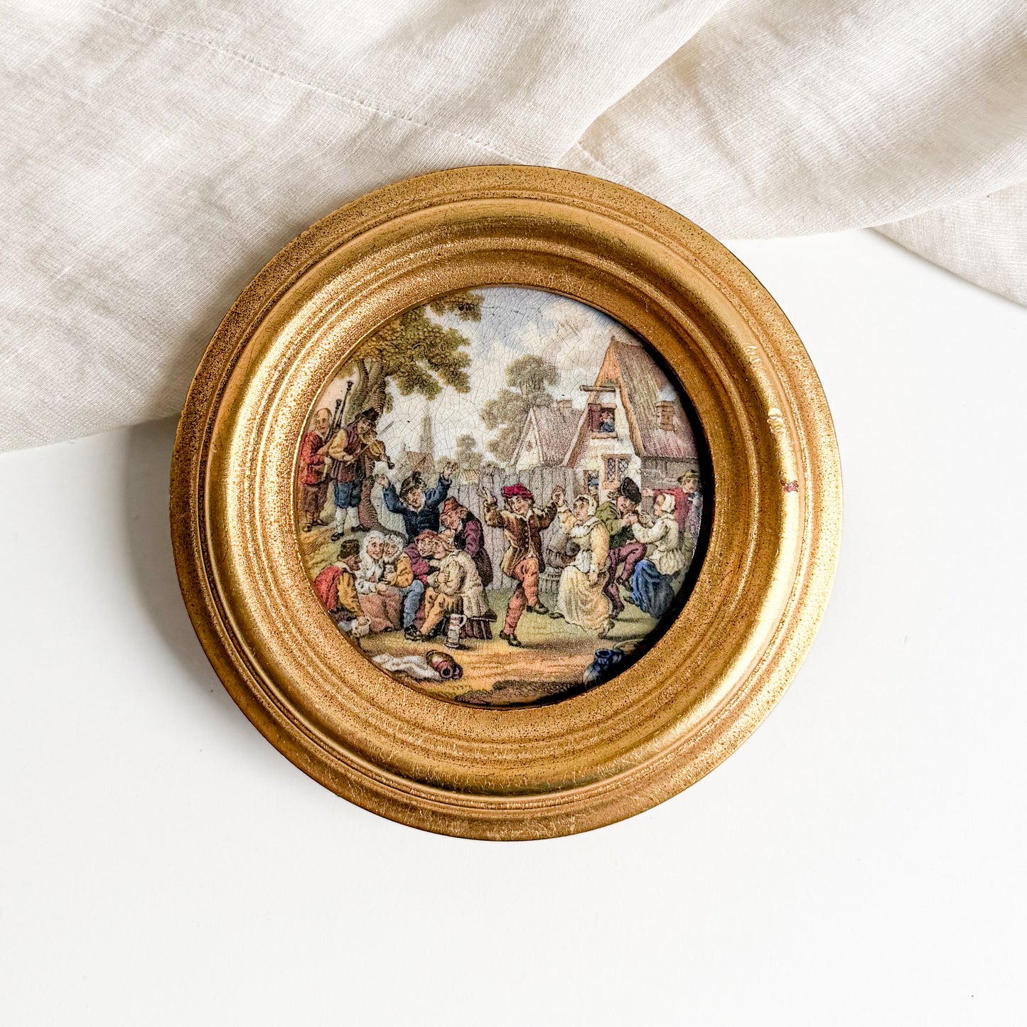 Framed Prattware Pot Lid