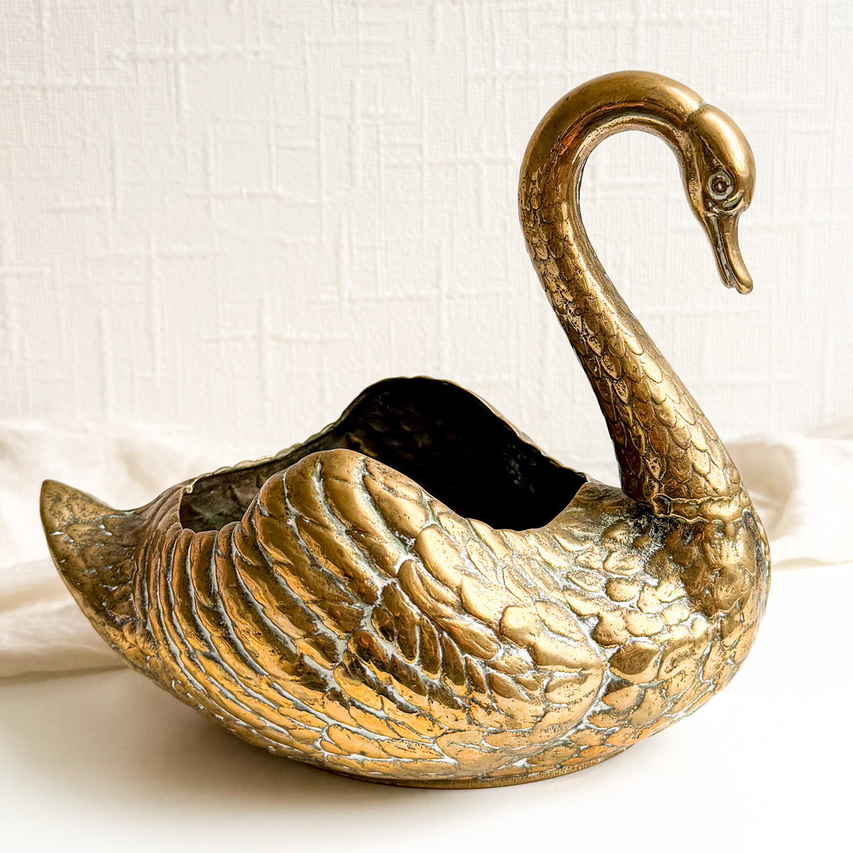 Brass Swan Planter