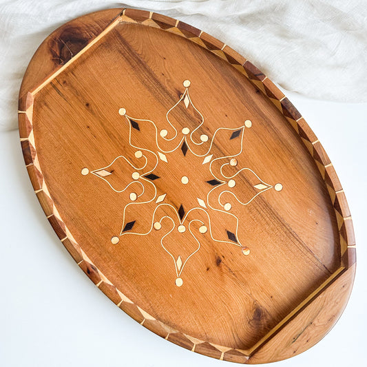 Wooden Tray with Inlay Design