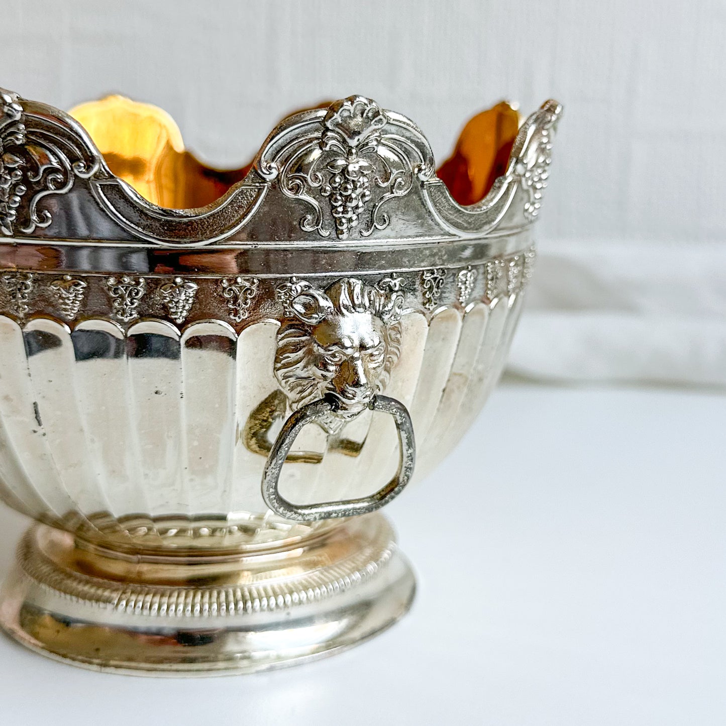 Silver Plated Footed Bowl with Mascarons