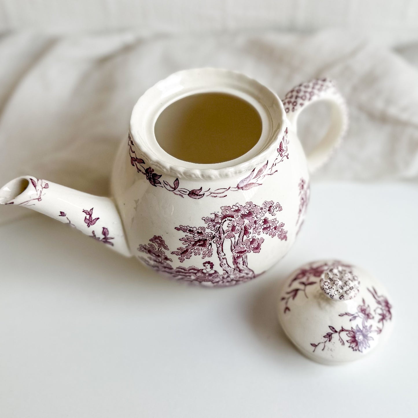 Purple Transferware MASON’S Teapot