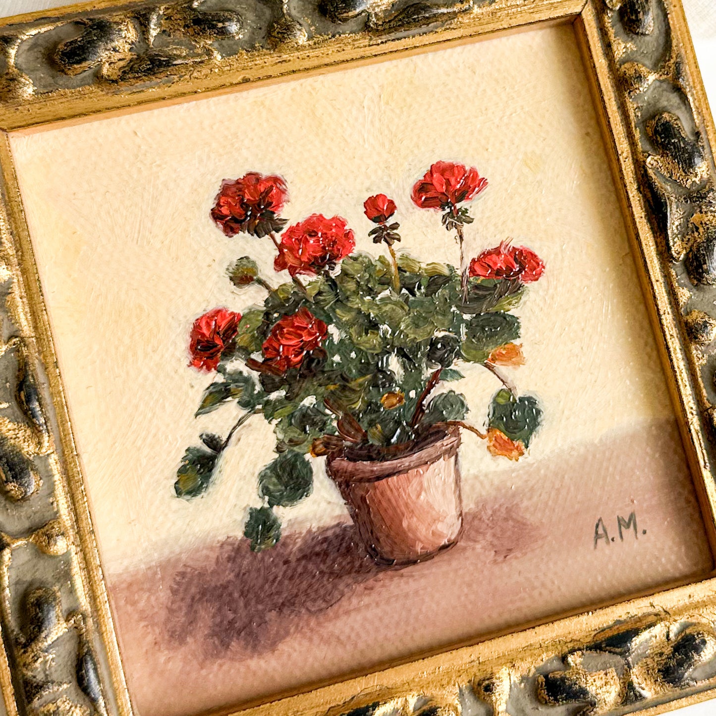 “Red in a Pot” - Original Oil Painting