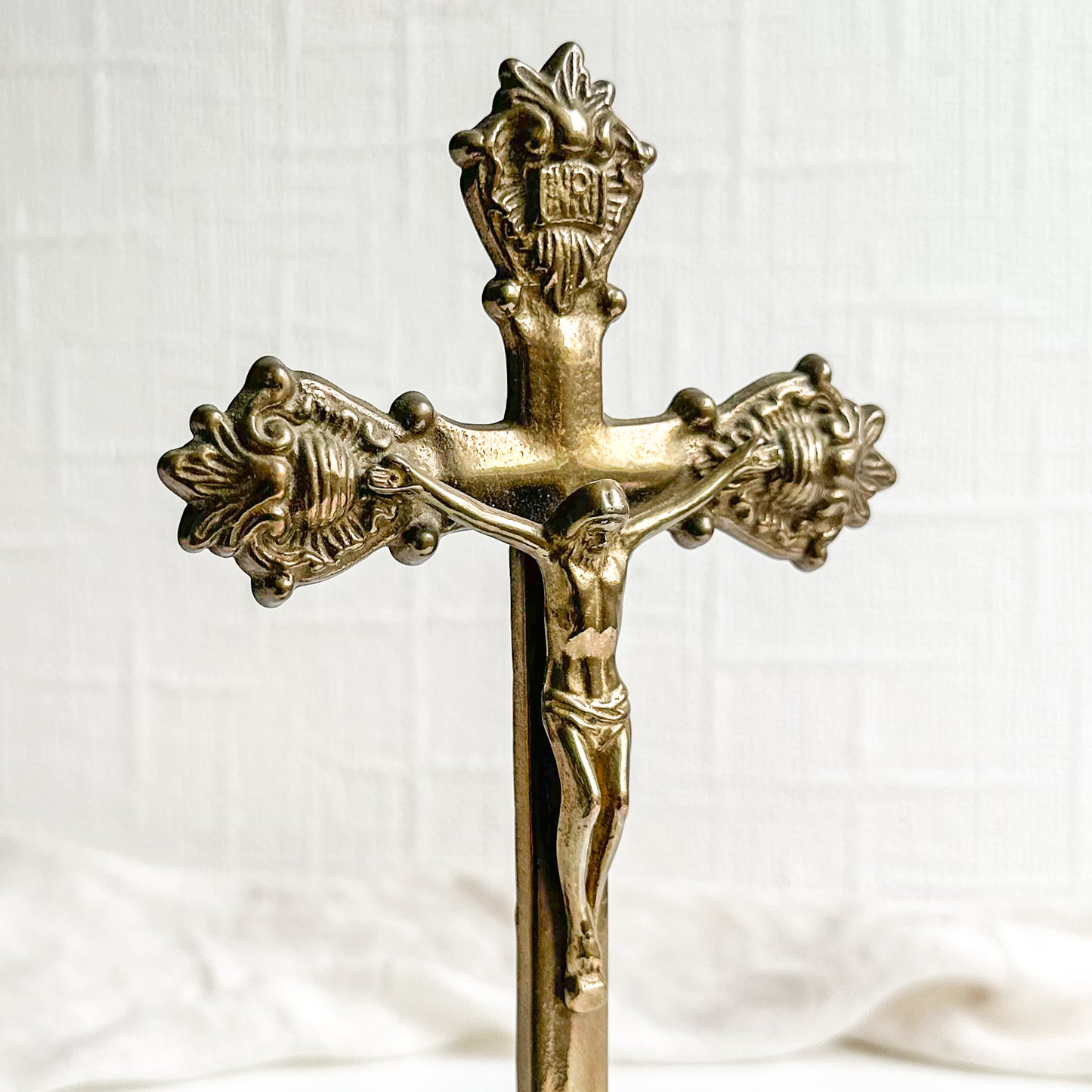 Freestanding Brass Crucifix