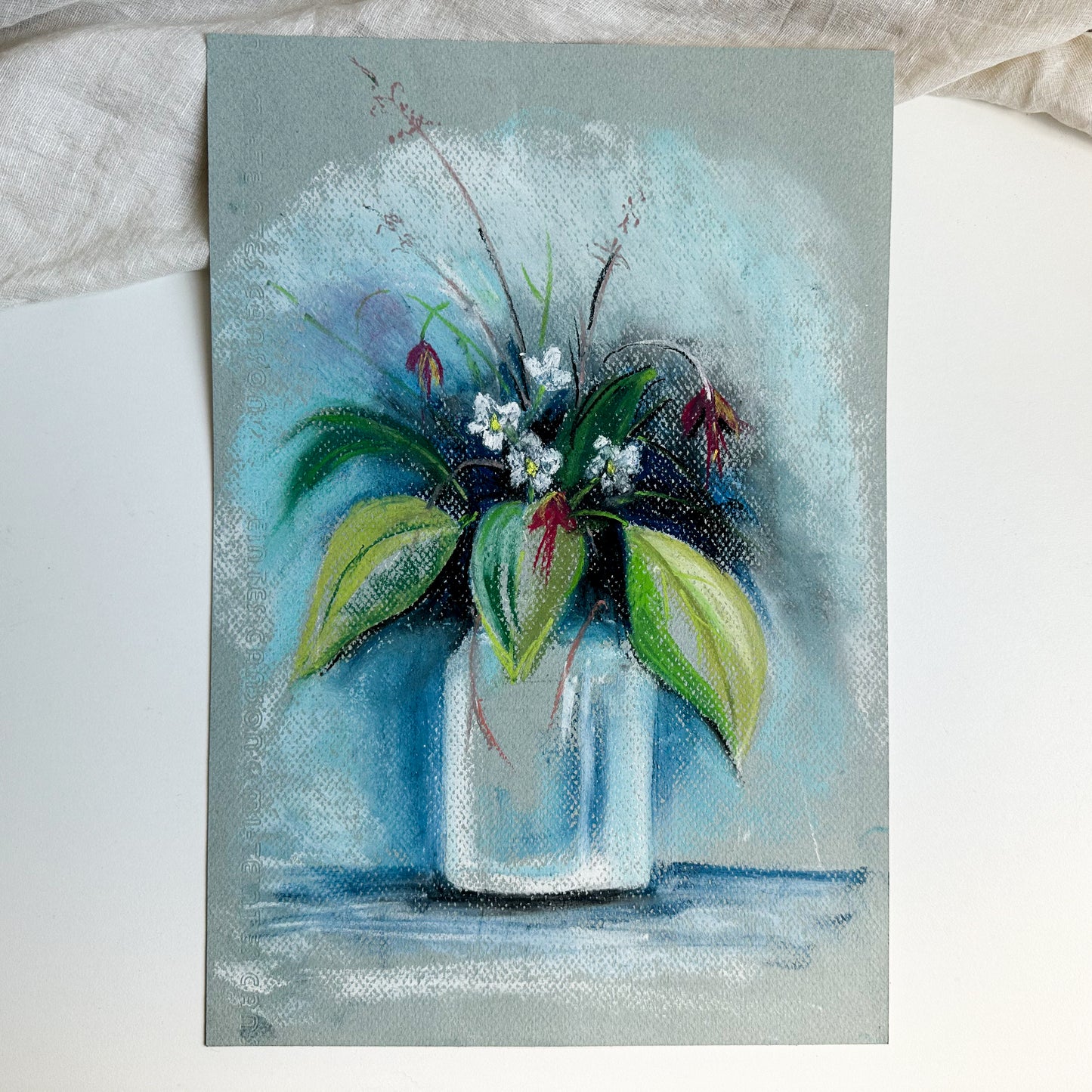 Unframed Oil Pastel - Flowers