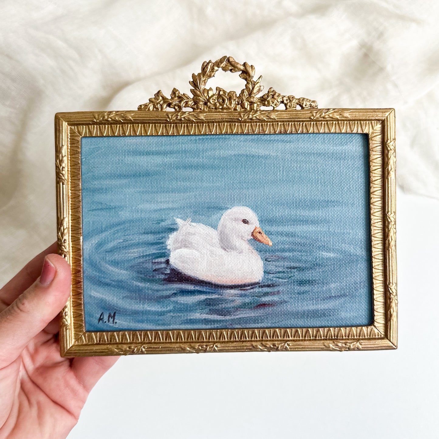 “Sunday at the Pond” - Original Oil Painting