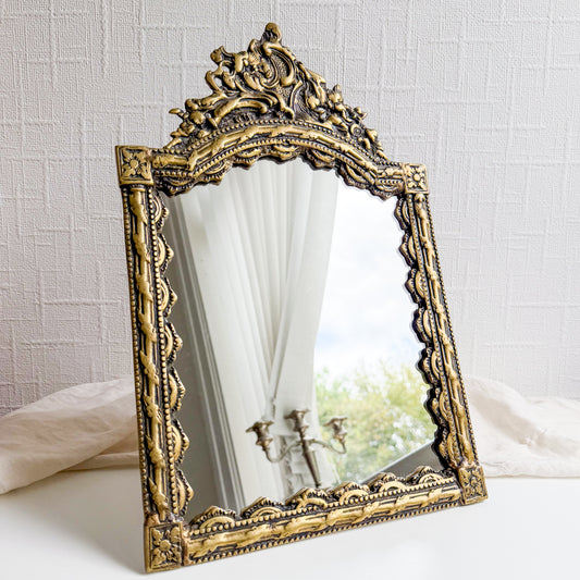 Ornate Brass Table Mirror