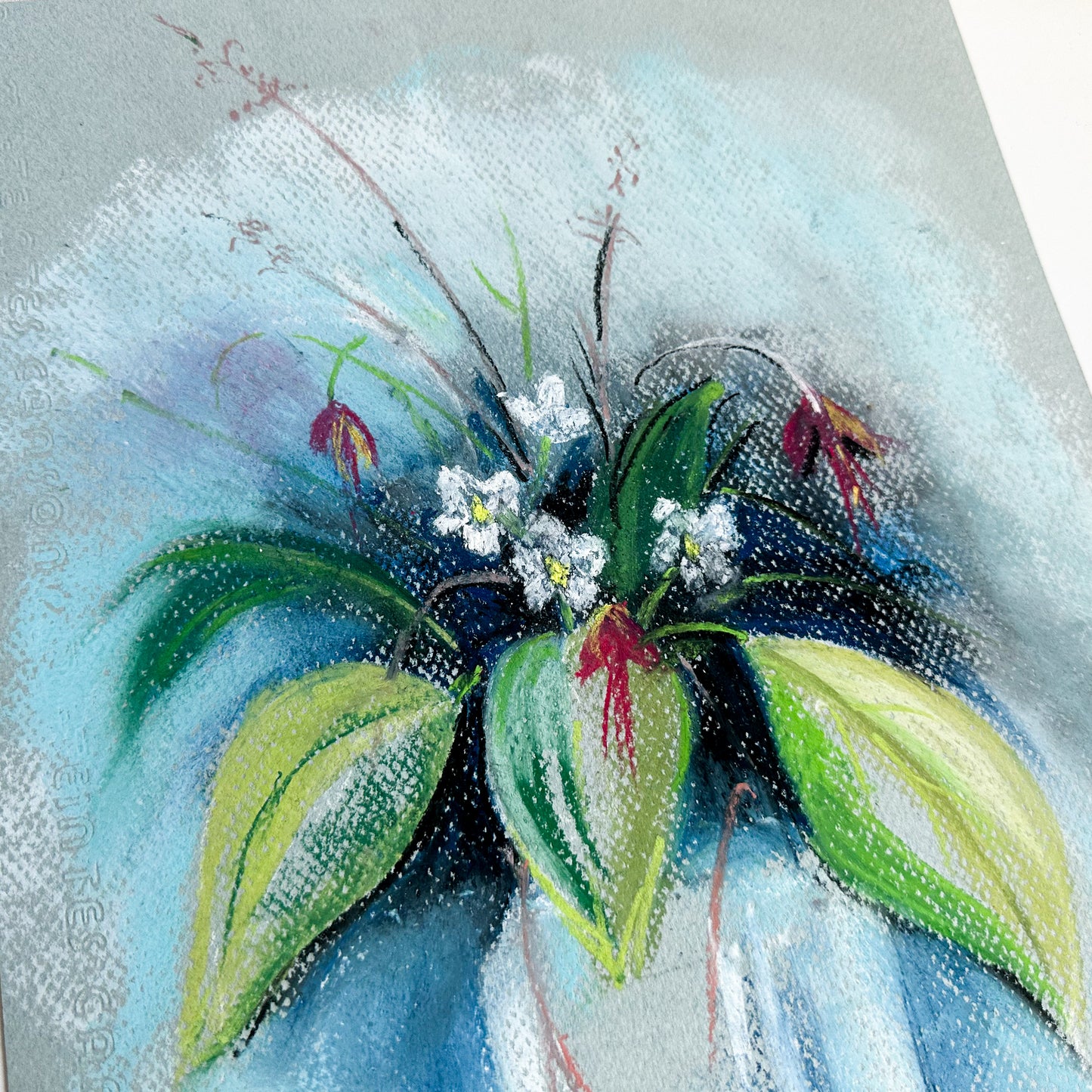Unframed Oil Pastel - Flowers