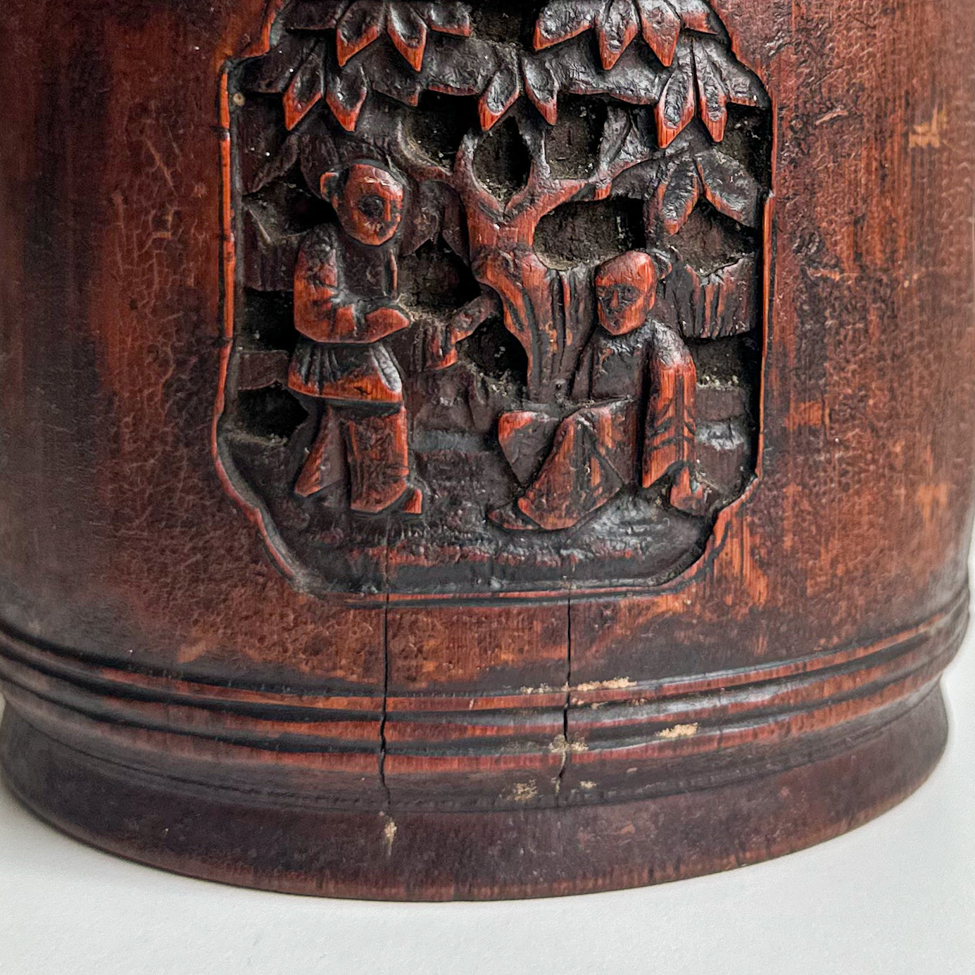 Chinese Carved Bamboo Tobacco Box