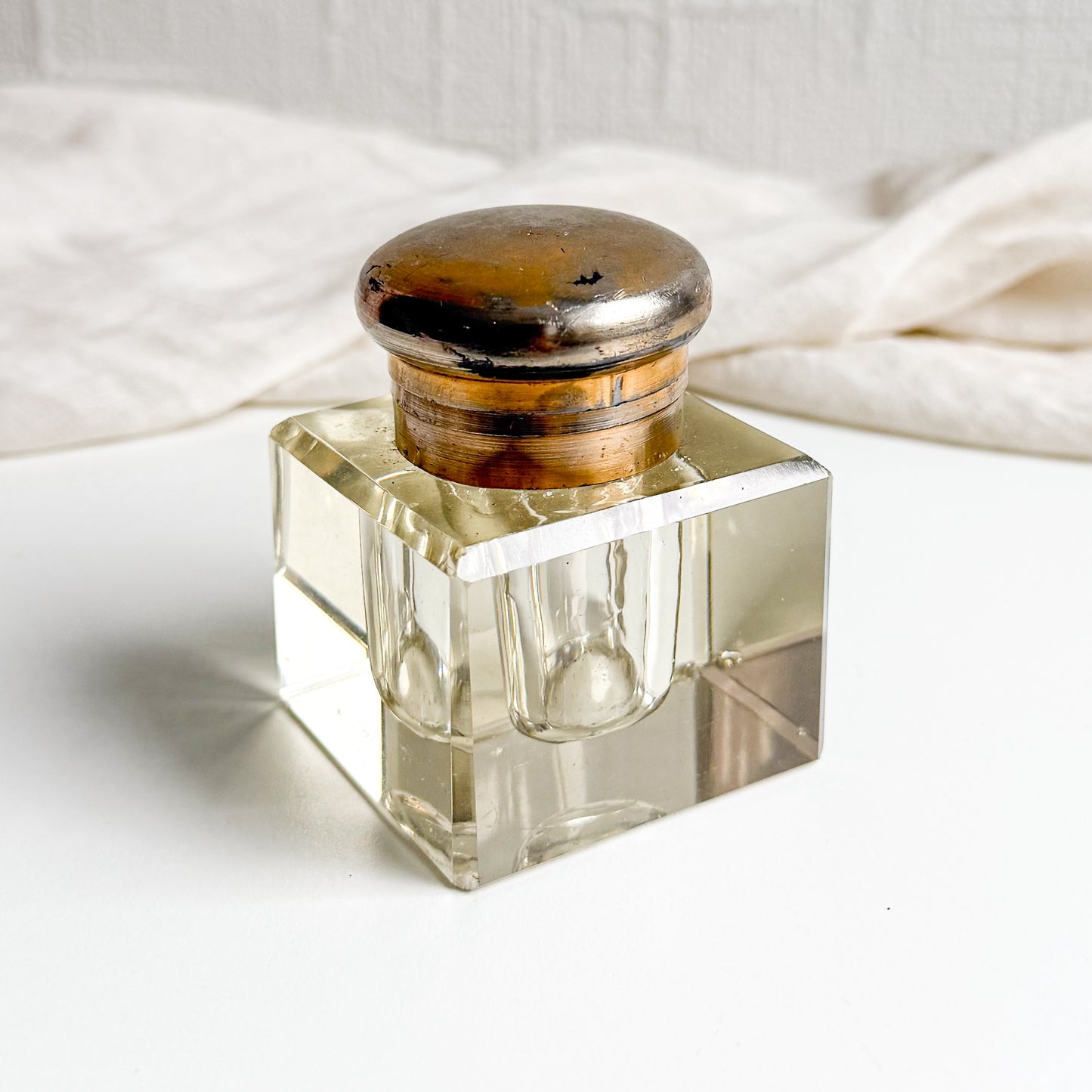 Antique Crystal Inkwell