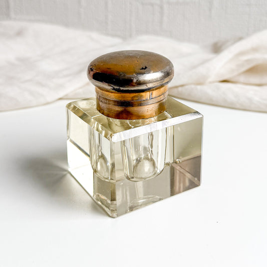 Antique Crystal Inkwell