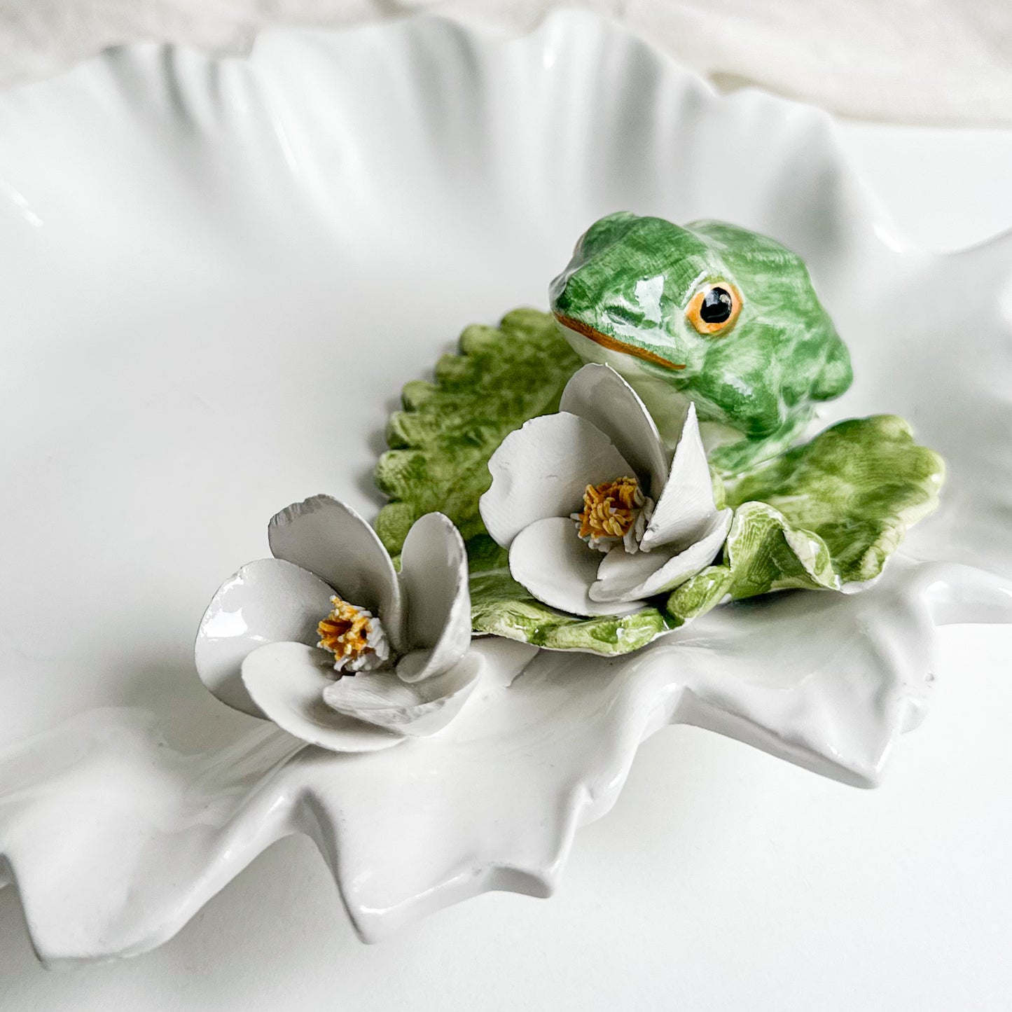 Italian Ceramic Dish with Frog