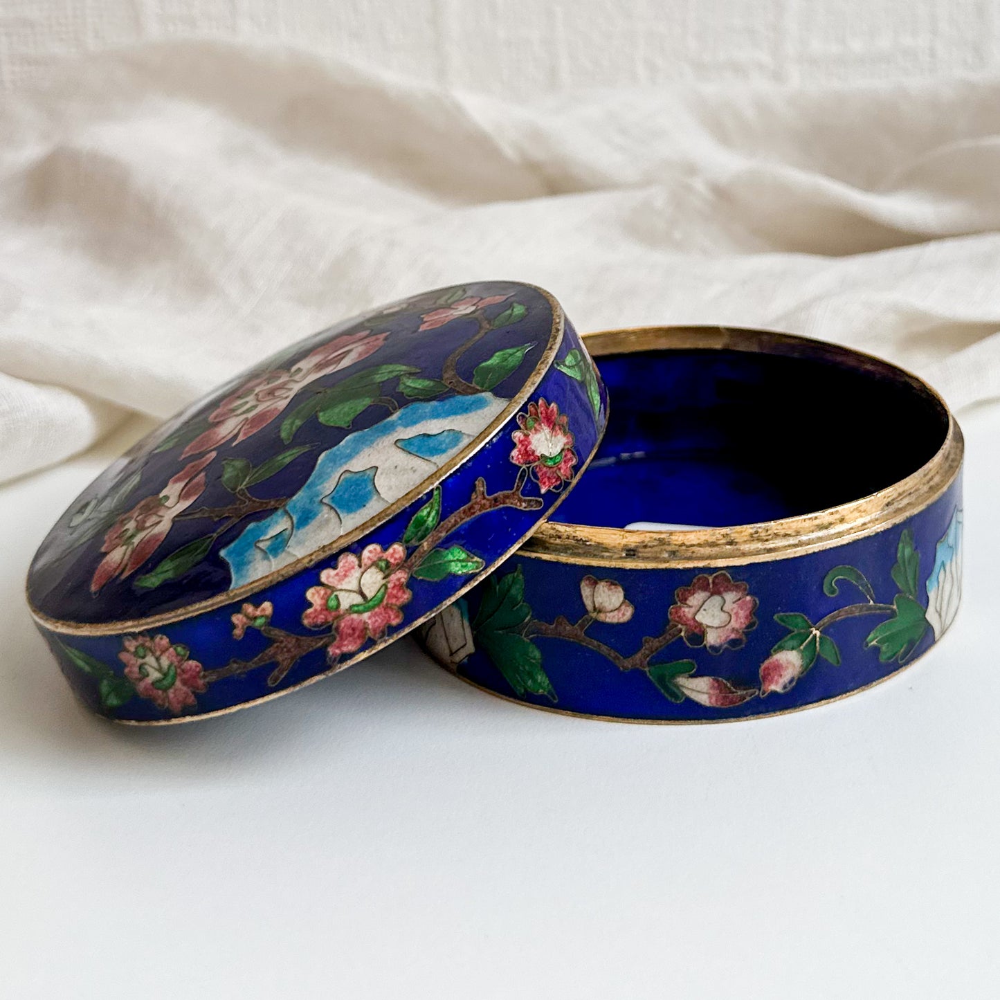 Cloisonné Brass Lidded Box
