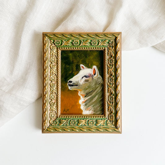 “Portrait of a Sheep” - Original Oil Painting
