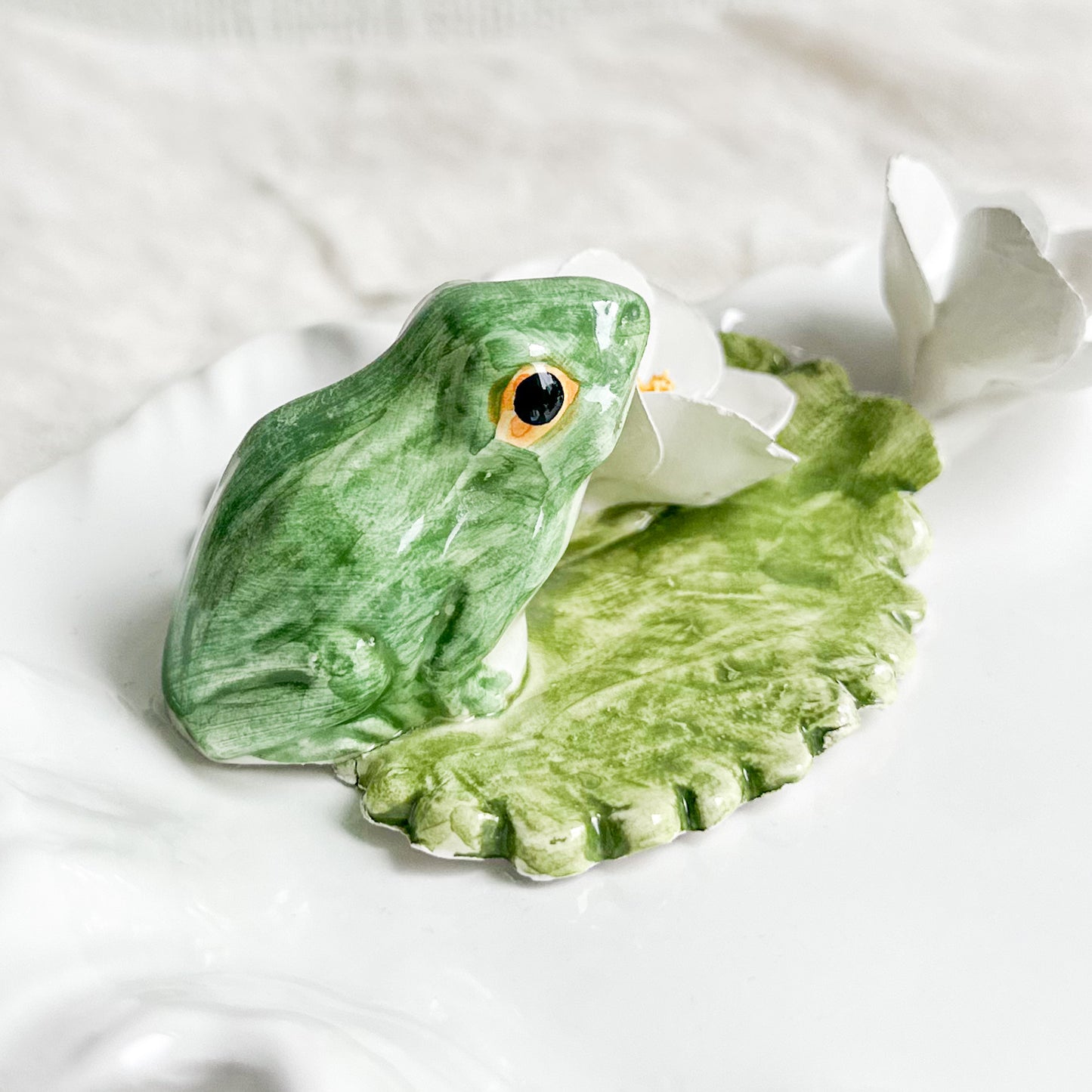 Italian Ceramic Dish with Frog