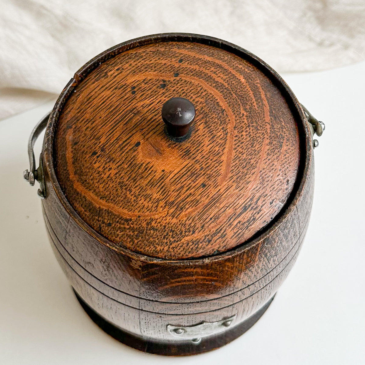 Oak Biscuit Barrel