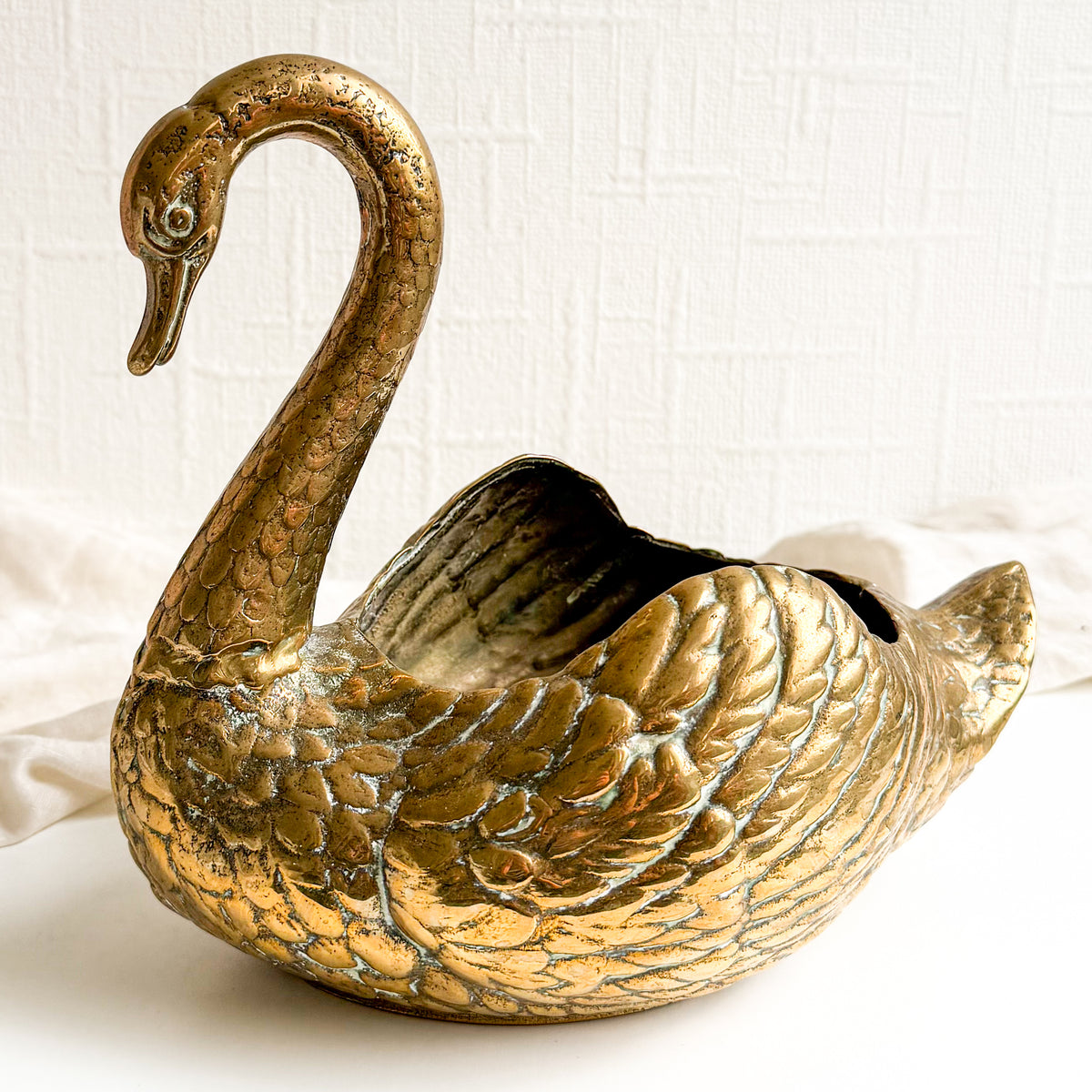 Brass Swan Planter