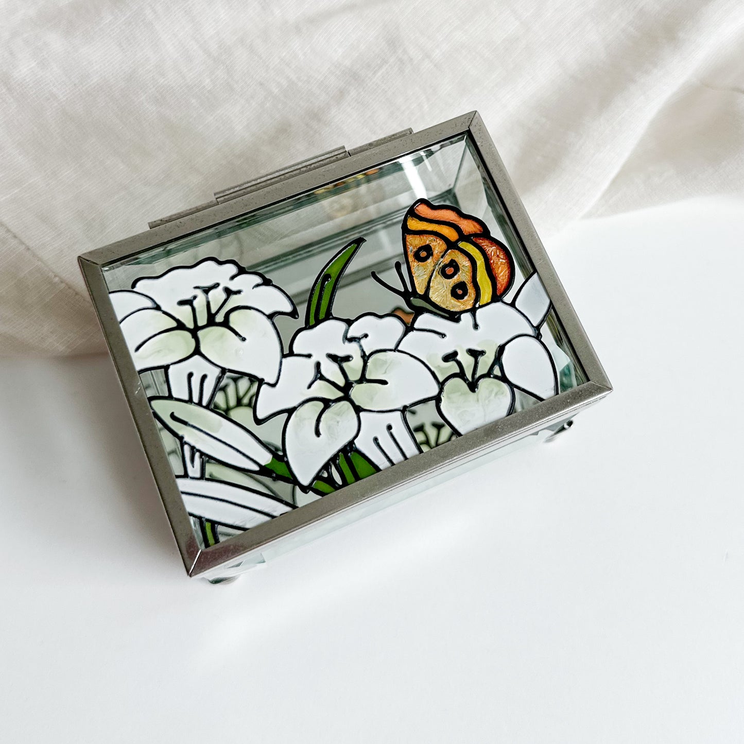 Bevelled Glass Jewellery Box