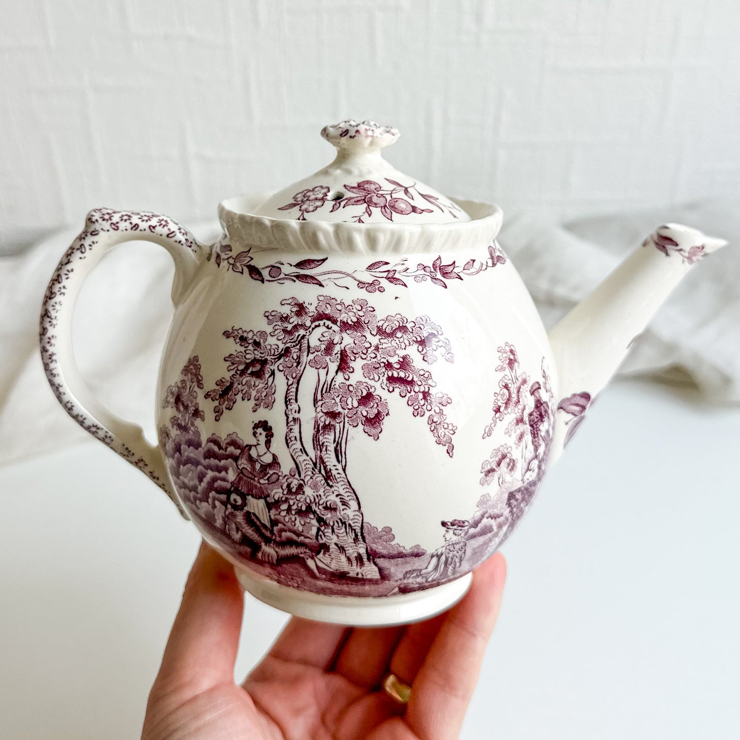 Purple Transferware MASON’S Teapot