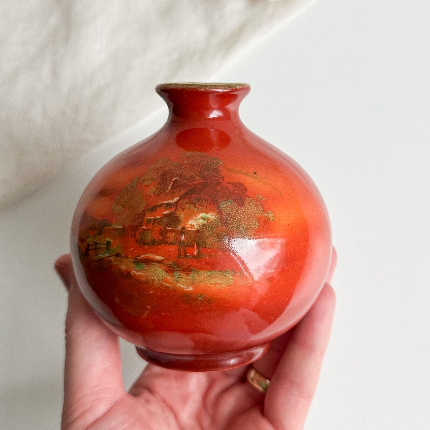 Antique Ball Shaped Bud Vase