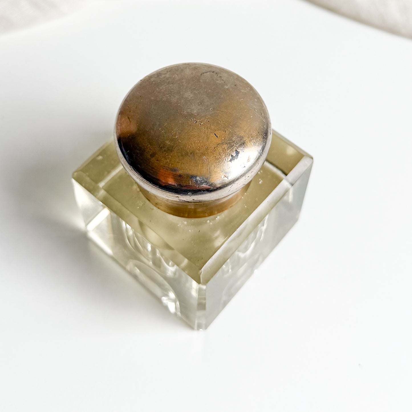 Antique Crystal Inkwell