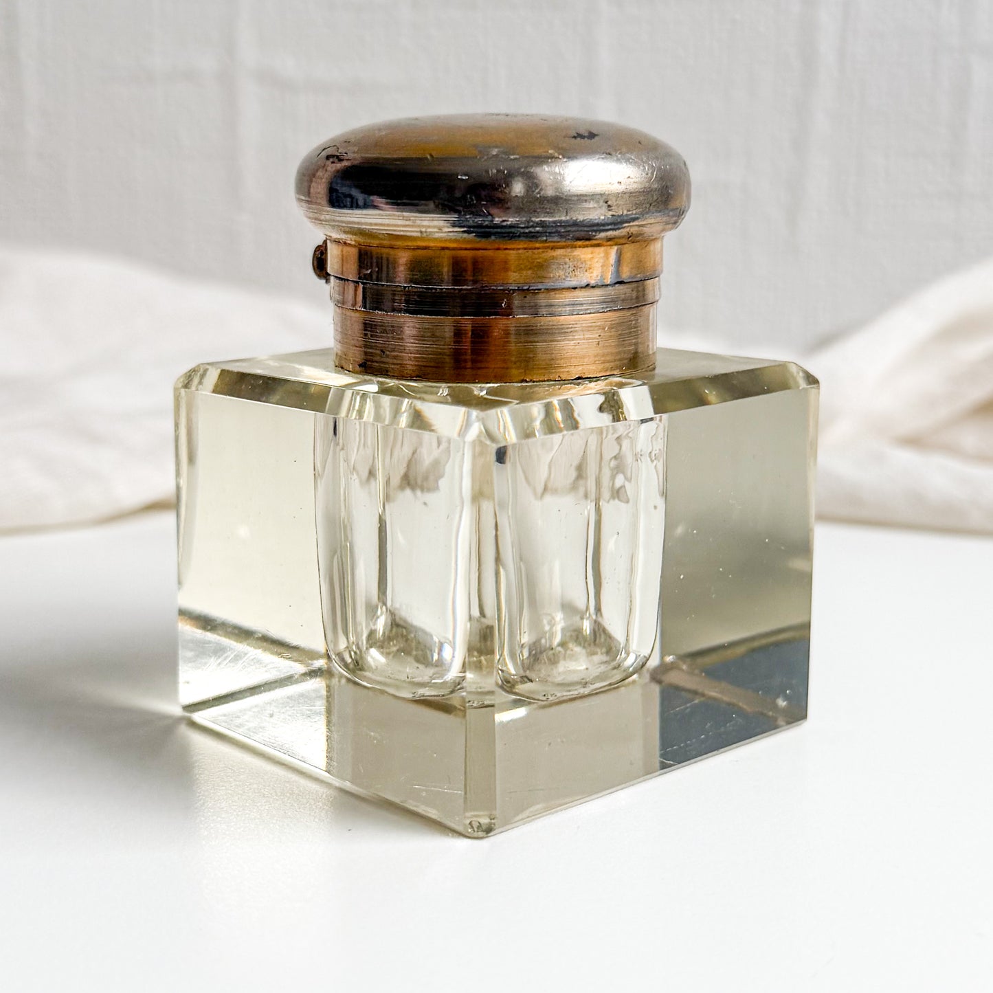 Antique Crystal Inkwell