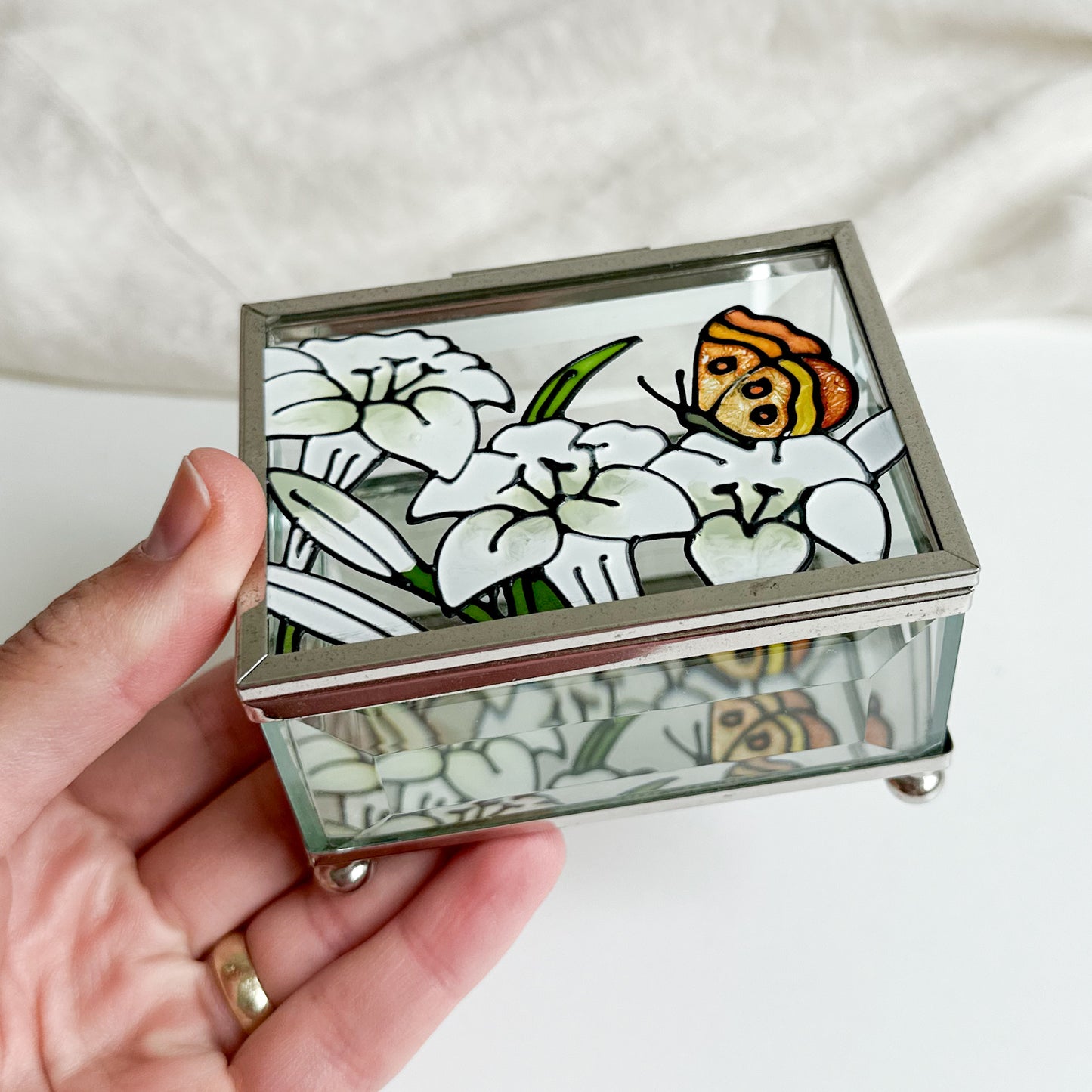Bevelled Glass Jewellery Box