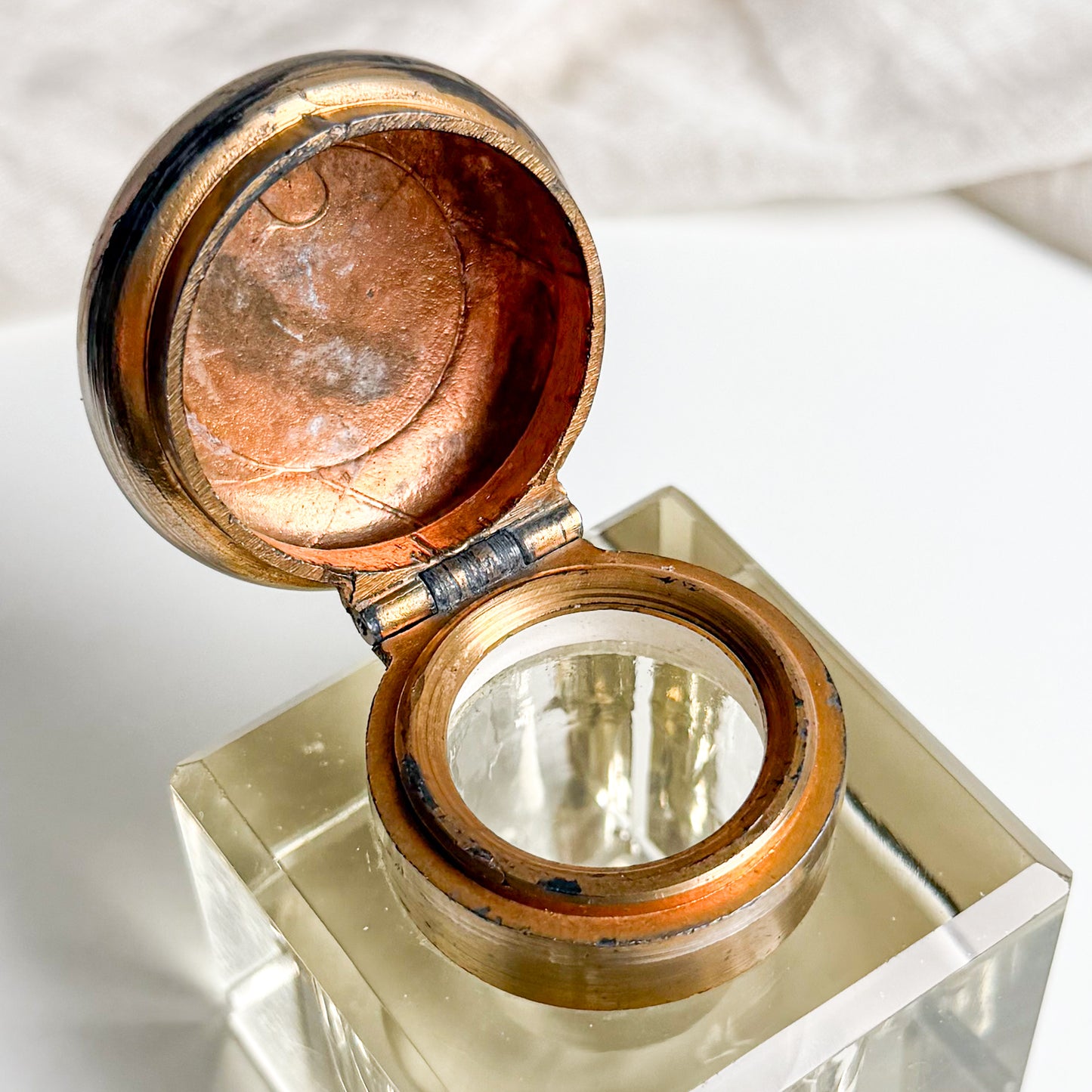 Antique Crystal Inkwell