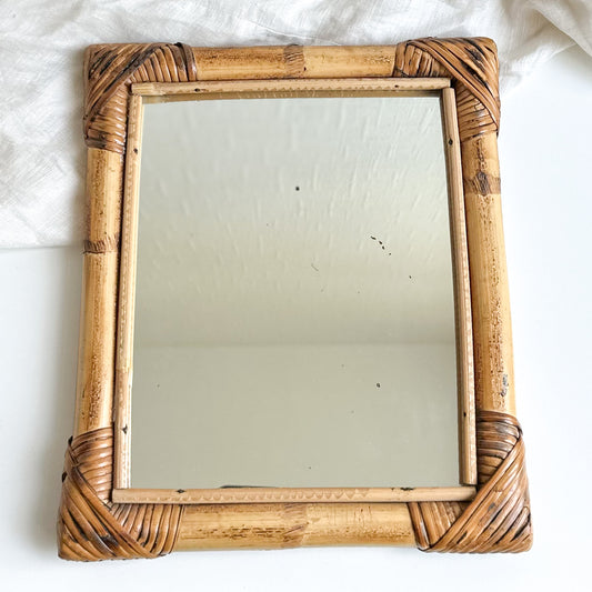 Mirror with Bamboo Frame