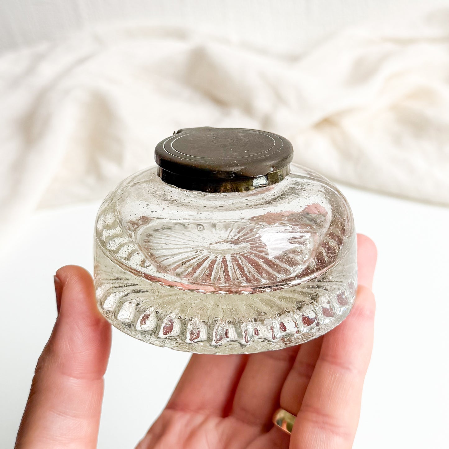 Vintage Glass Inkwell
