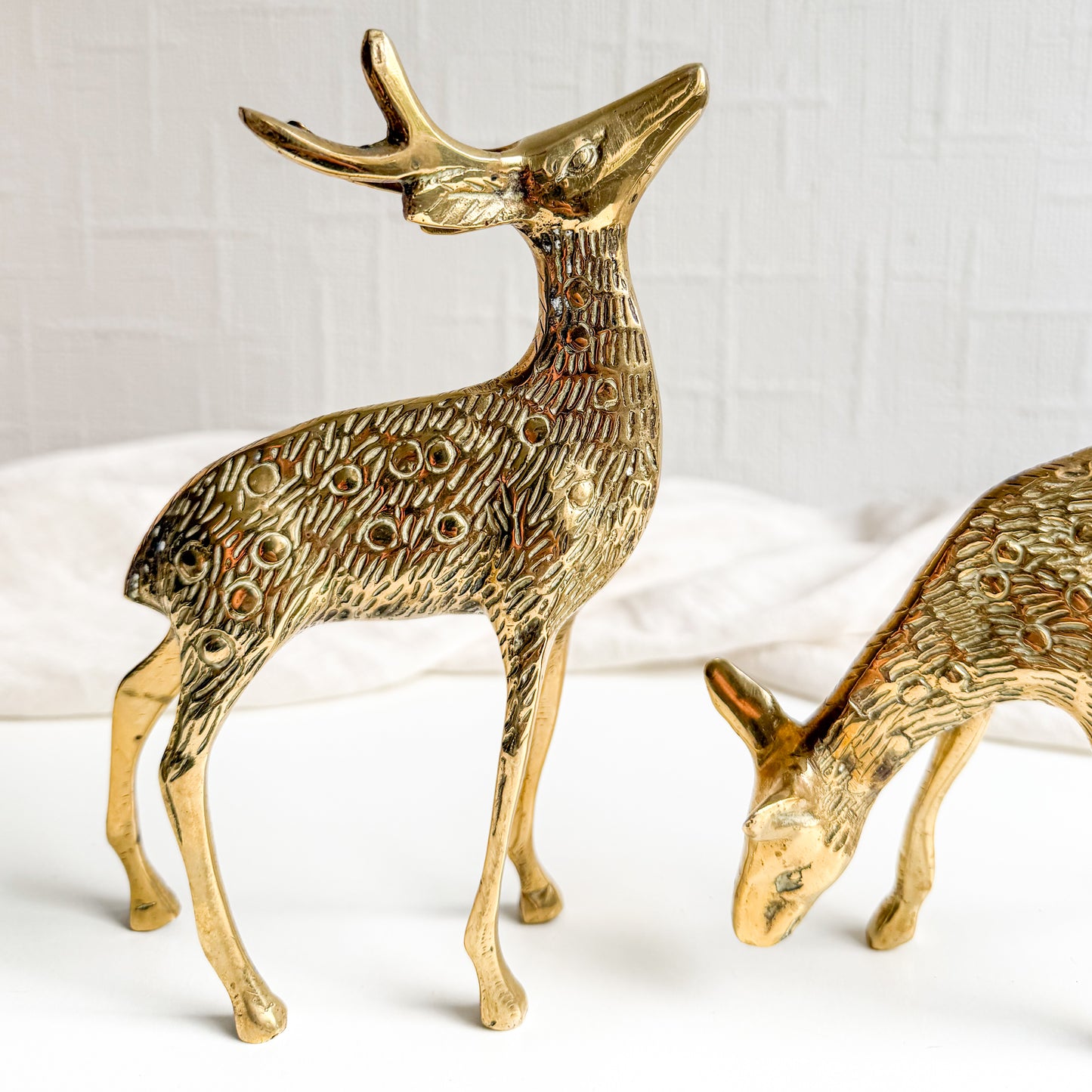 Pair of Brass Deer