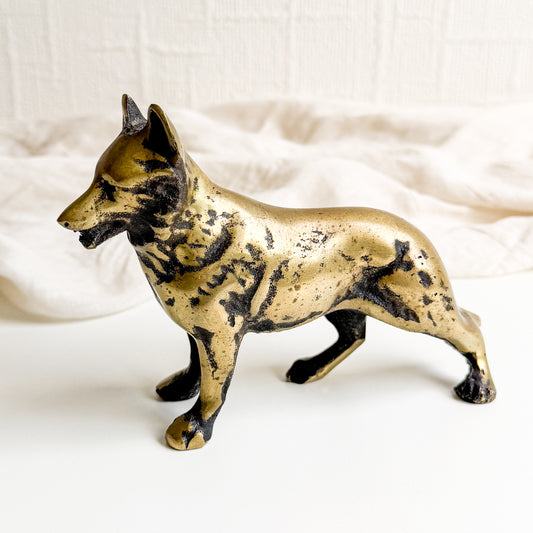 Heavy Brass Dog Figurine
