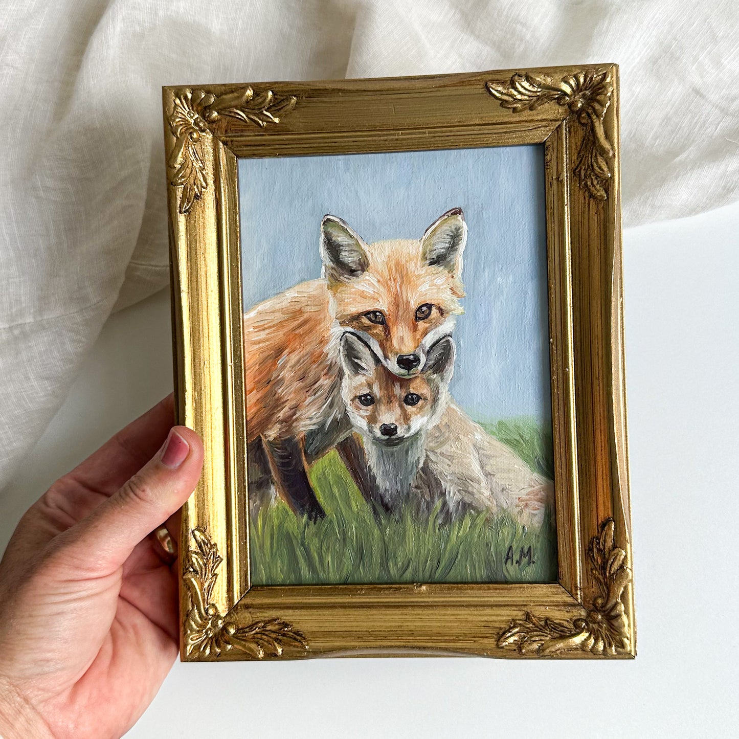 “Two in the Grass” - Original Oil Painting