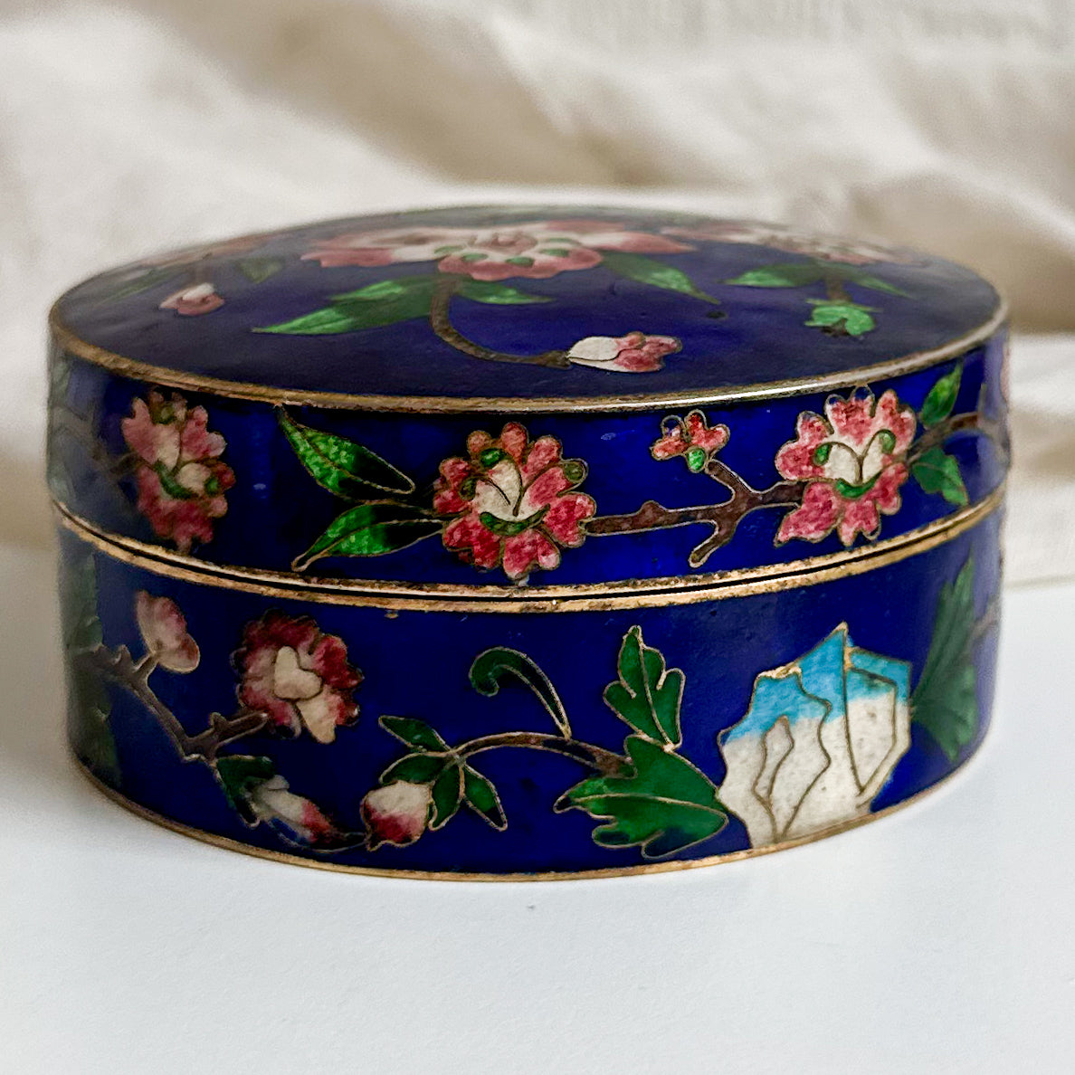 Cloisonné Brass Lidded Box