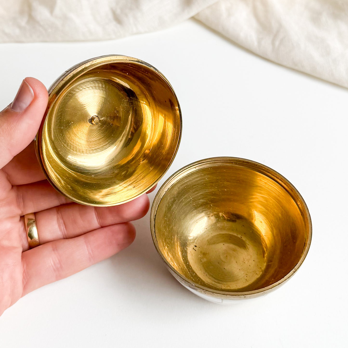 Brass and Mother of Pearl Apple Box 1