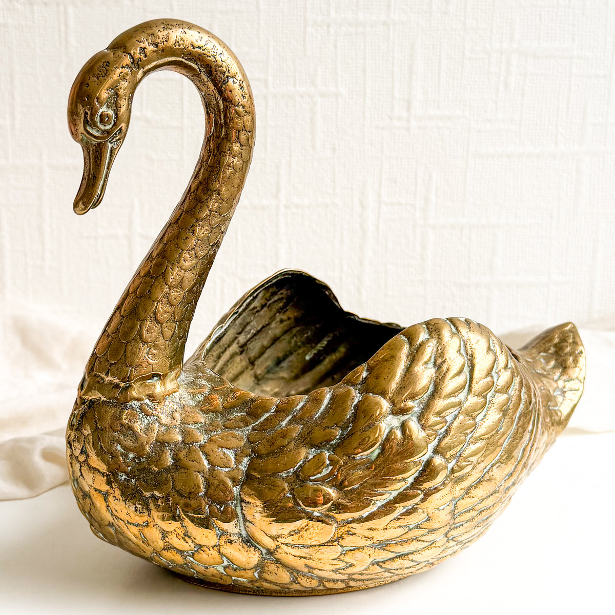 Brass Swan Planter