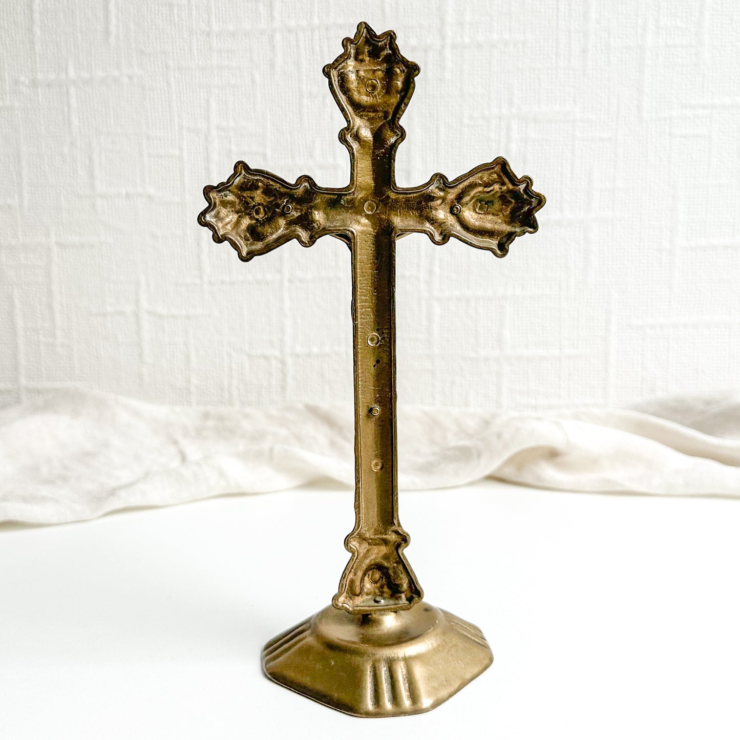 Freestanding Brass Crucifix