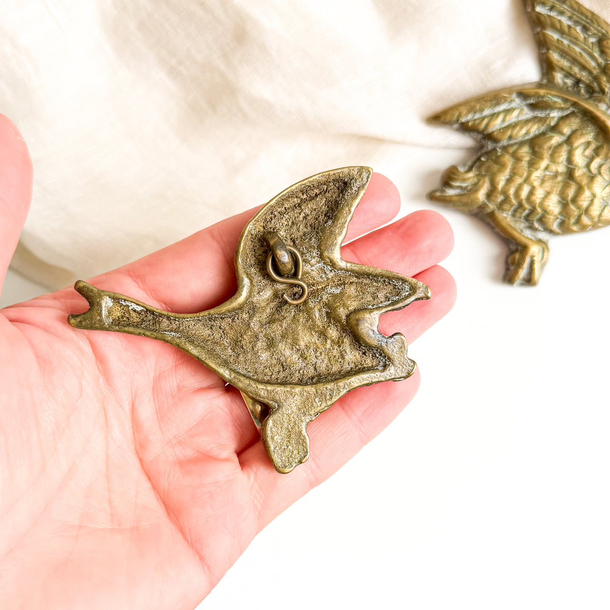 Pair of Brass Flying Ducks / Geese