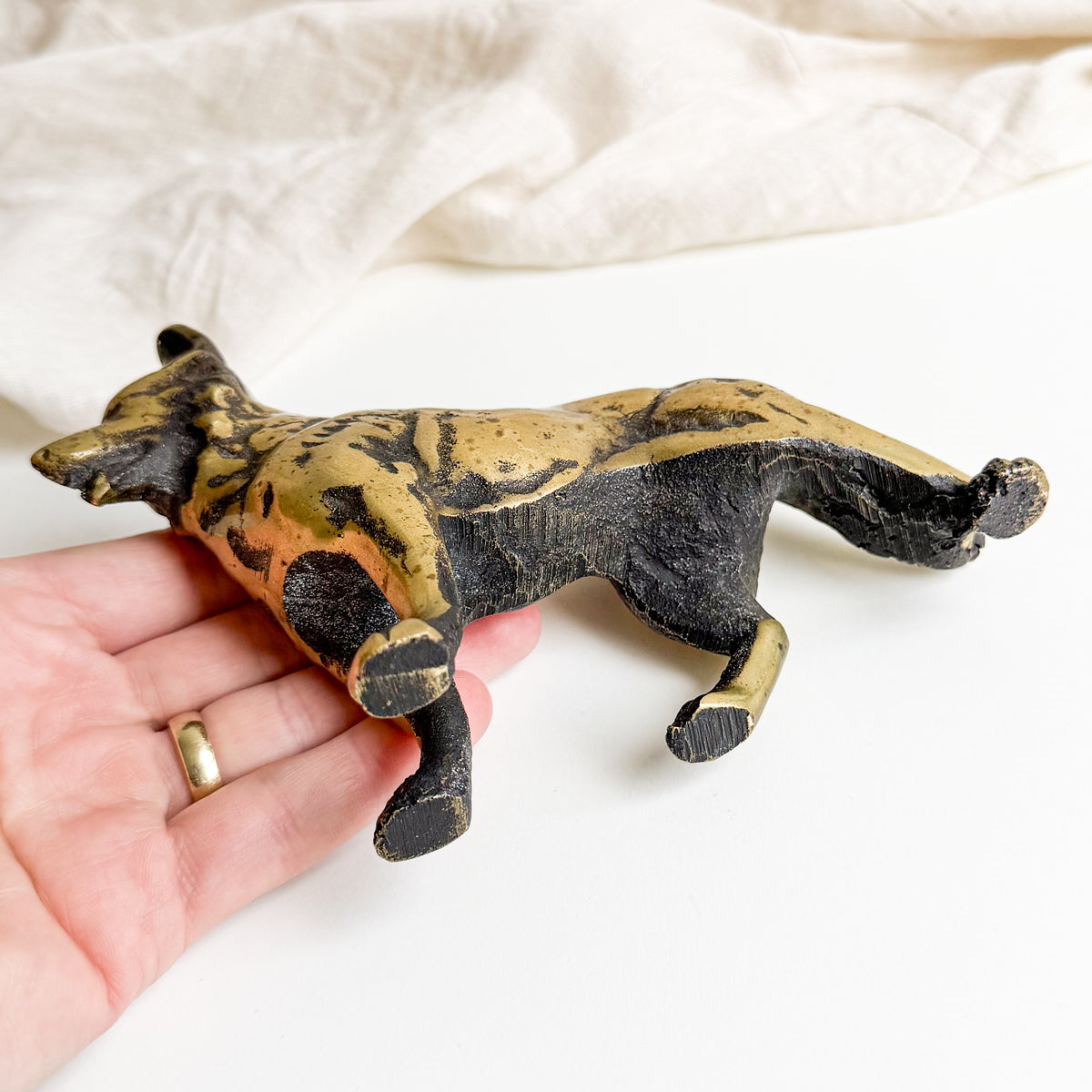 Heavy Brass Dog Figurine