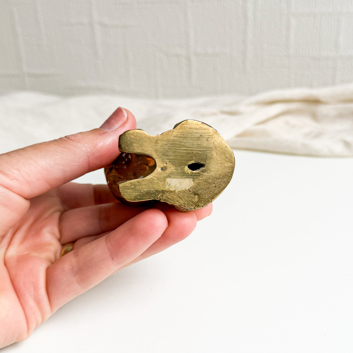 Small Sitting Brass Cat